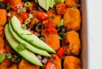 Loaded Sweet Potato Taco Tot Bake