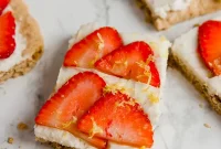 Lemon Kissed Strawberry Cookie Bars