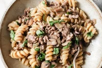 Homemade Paleo AIP Beef Stroganoff Skillet
