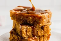 Decadent Paleo Salted Caramel Pumpkin Blondies