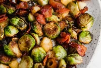 Skillet Brussels Sprouts with Bacon, Apples, and Dates