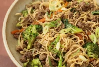 Gluten Free Ground Beef Ramen Noodle Stir Fry