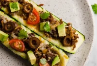 Hearty Low Carb Zucchini Taco Boats
