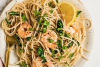 Wholesome Lemon Garlic Shrimp Pasta Paleo and AIP Friendly