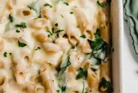 Effortless No Boil Chicken Alfredo Pasta Bake Gluten Free Paleo AIP Friendly