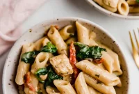Velvety Tuscan Chicken Pasta Skillet Gluten Free Dairy Free