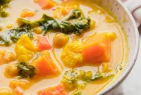 Slow Cooker Golden Harvest Chickpea Soup