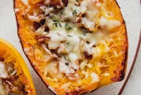 Melted Gruyère French Onion Spaghetti Squash Boats