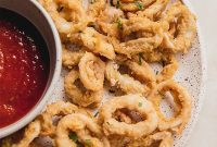 Golden Crispy Calamari Air Fried and Gluten Free