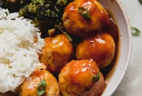Sticky Sweet and Sour Chicken Meatballs Gluten Free