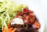 Paleo AIP Whole30 Bacon Ranch Zucchini Noodle Salad