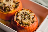 Golden Harvest Pumpkin Filled with Savory Wild Rice