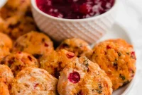 Festive Turkey Sweet Potato Cranberry Bites