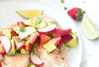 Vibrant Baked Chicken with Strawberry Avocado Salsa