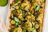 Easy One-Pan Chicken Pesto with Vegetables Whole30 Paleo AIP