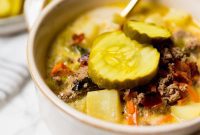 Paleo Bacon Cheeseburger Soup Creamy and Dairy Free