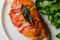 Guilt-Free Baked Prosciutto Wrapped Chicken Saltimbocca