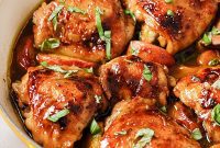 Balsamic Glazed Peach Chicken Thighs