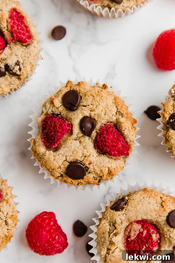 Delicious Raspberry Chocolate Chip Banana Muffins