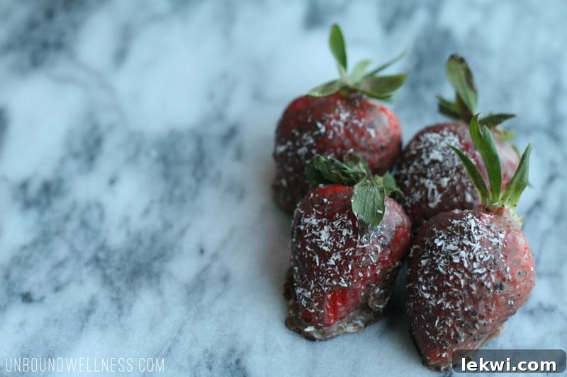 Valentines Day Coconut "Chocolate" Covered Strawberries | Autoimmune Paleo recipe final product