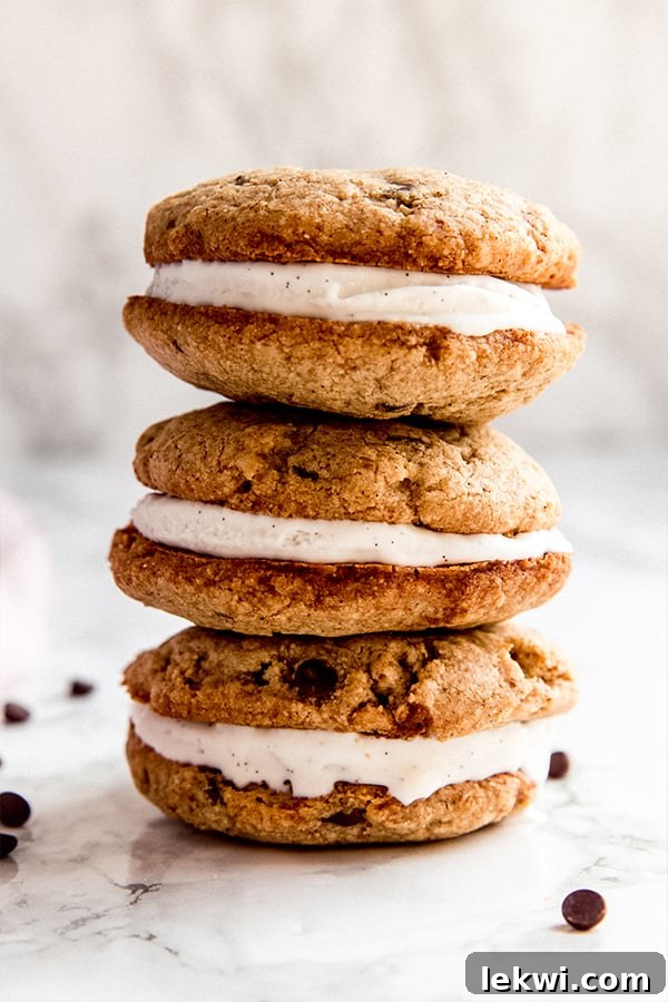 three ice cream sandwiches