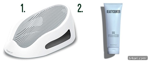 A baby bathtub support for safe and comfortable bathing.