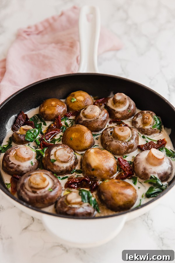 creamy tuscan mushrooms