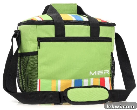 An open cooler bag filled with various AIP-friendly snacks and meals