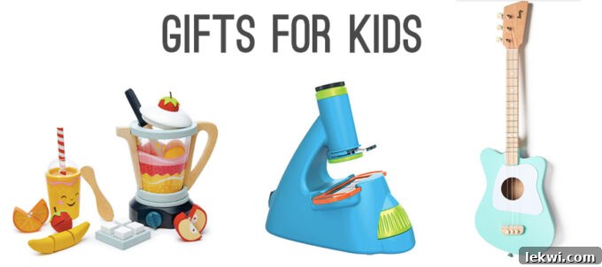 Exciting gifts for kids, including an Instax camera, a modular play couch, and a balance board for active fun.