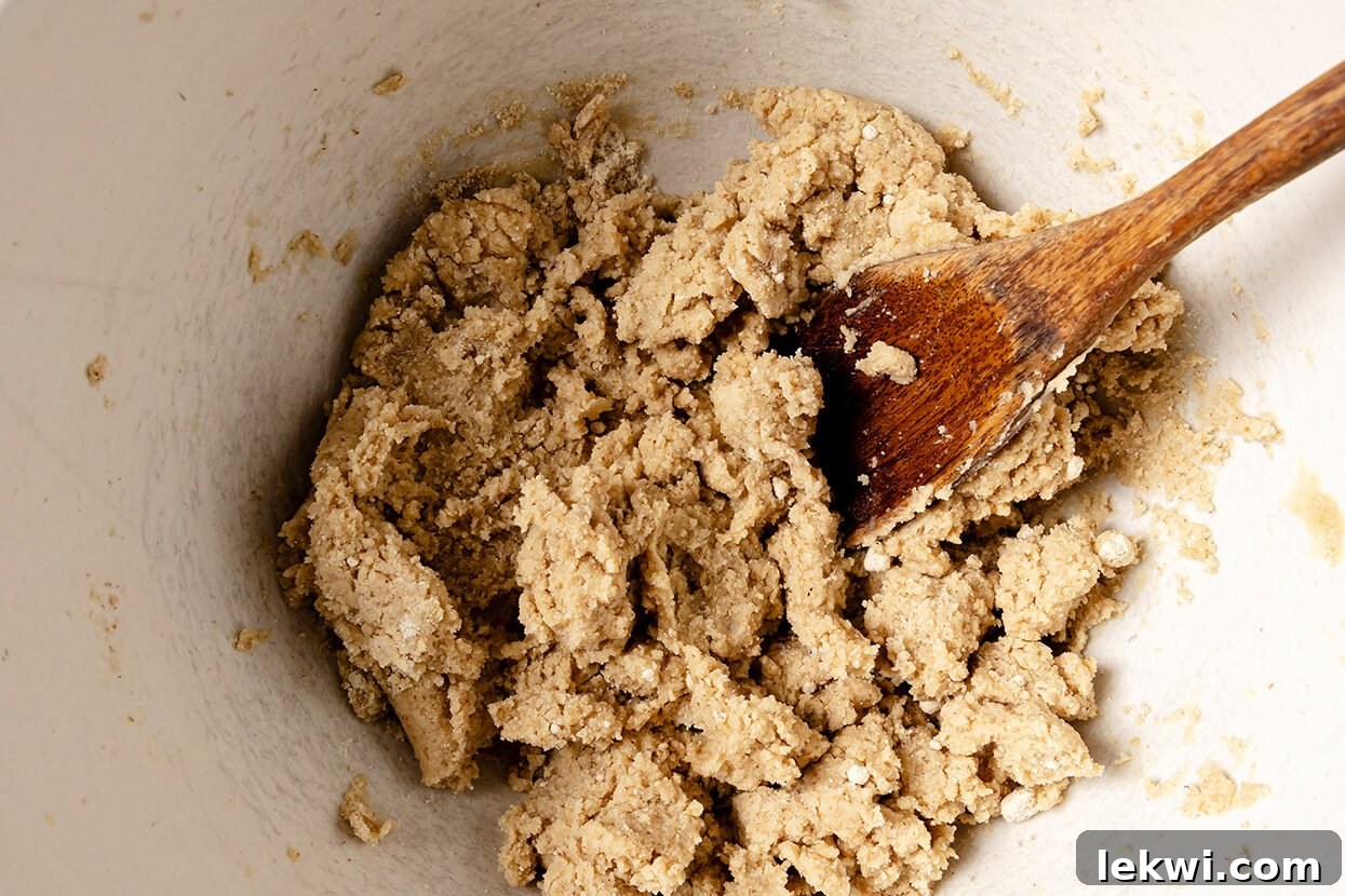 Snickerdoodle cookie dough after wet ingredients have been mixed in, showing a smooth, cohesive texture.