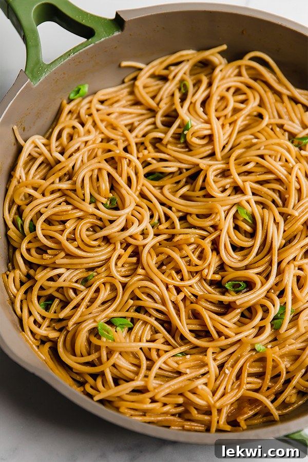 hibachi noodles in skillet