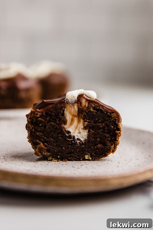 ding dong cupcake in half on plate