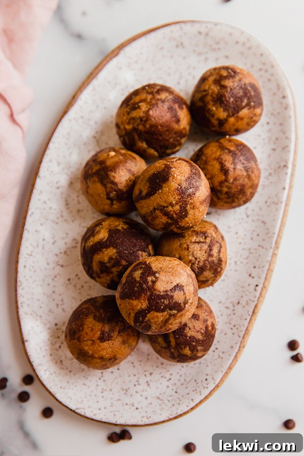 Energy bites served on plate