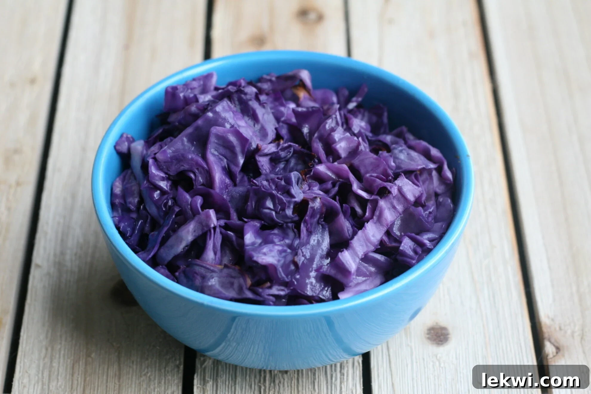 A bowl of roasted red cabbage.