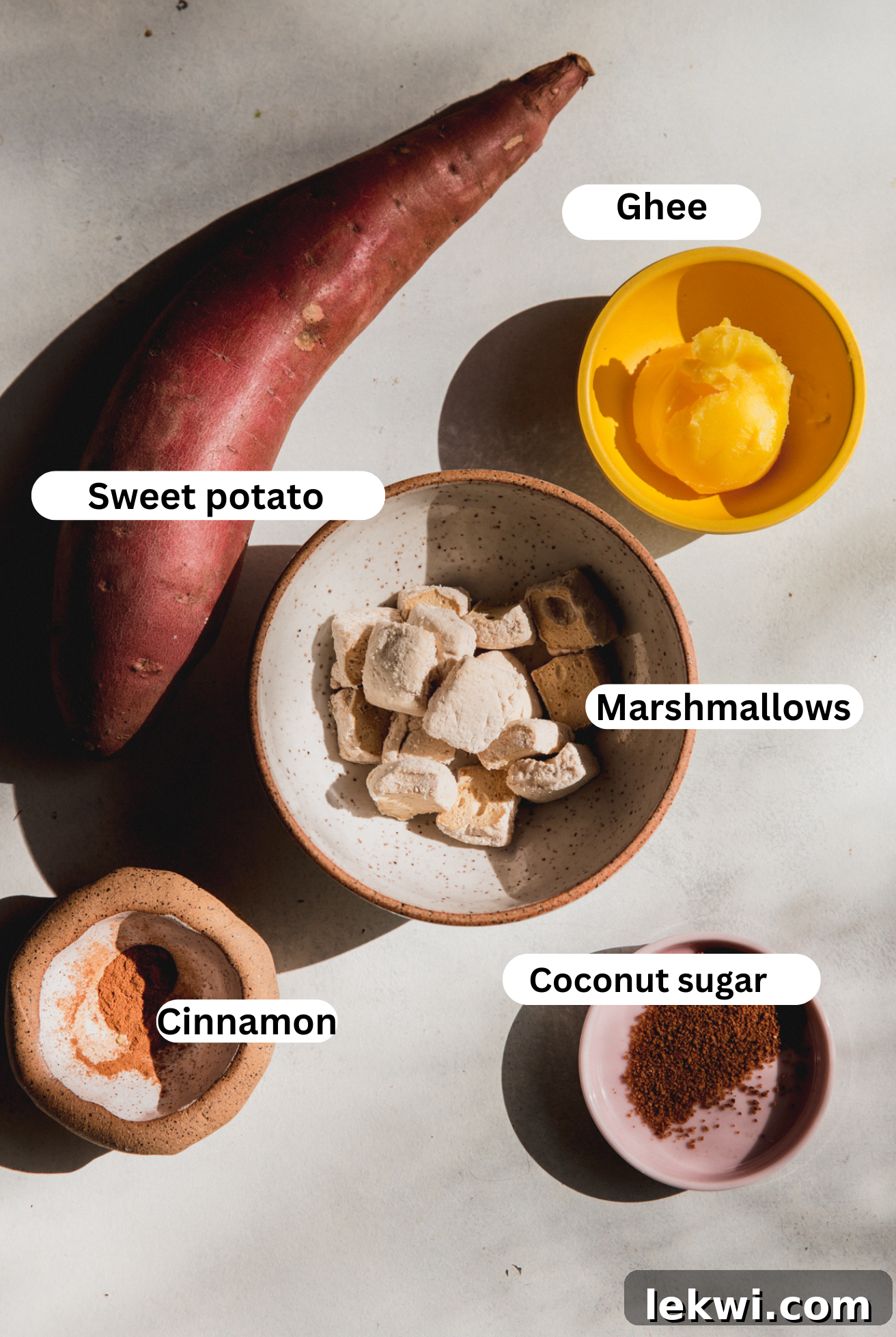 Sweet potato casserole bite ingredients.