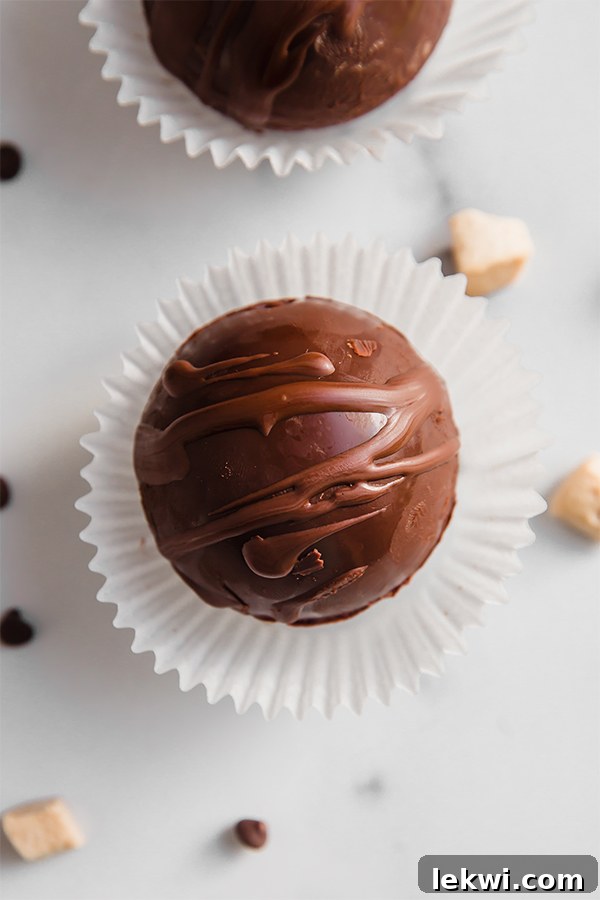 Hot cocoa bomb in a cupcake liner.