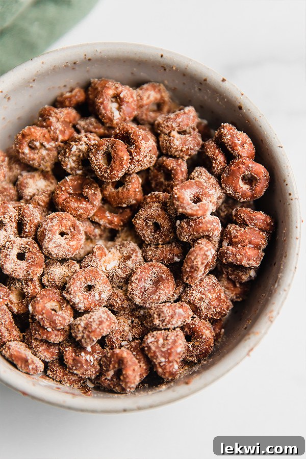 Small bowl of gluten-free puppy chow.