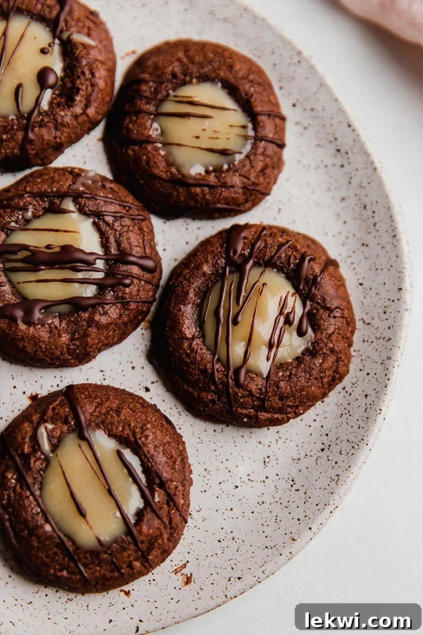 Plate of caramel brownie cookies.
