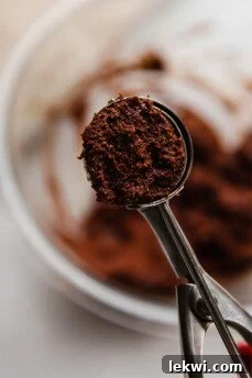 Spoon with a scoop of brownie cookie dough.