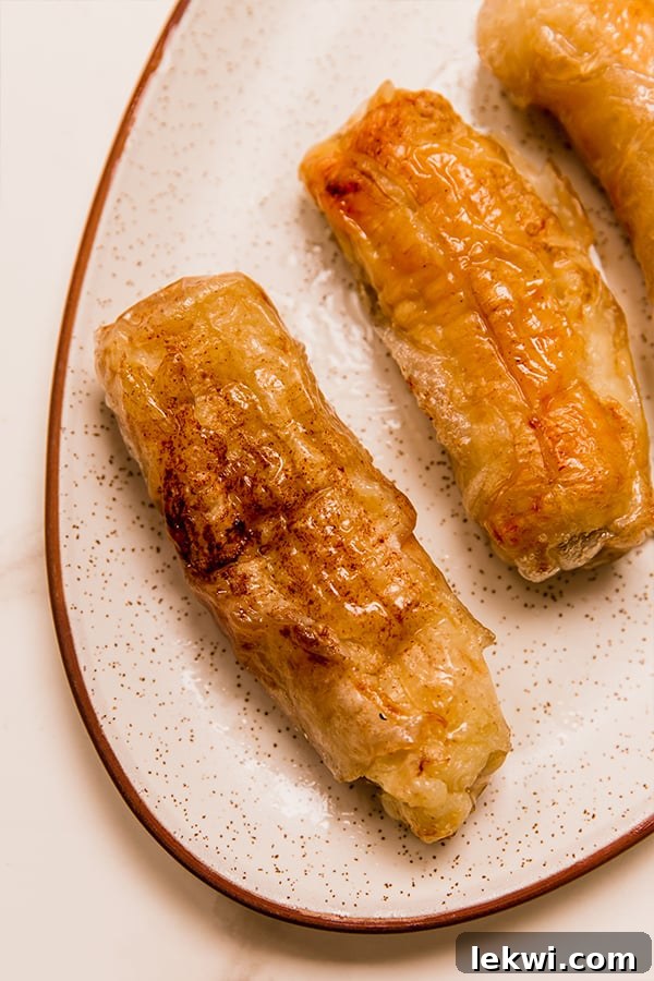Plate of gluten-free banana lumpia.