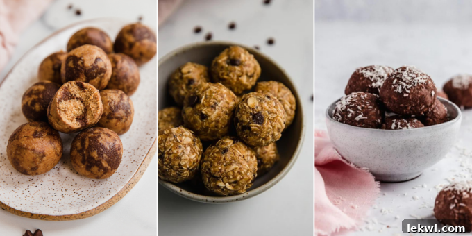 Collage of energy bites.