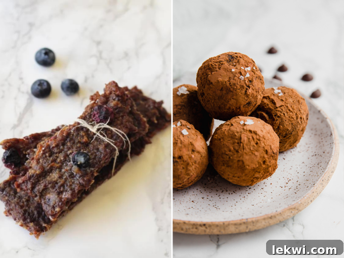 Collage of protein snacks.