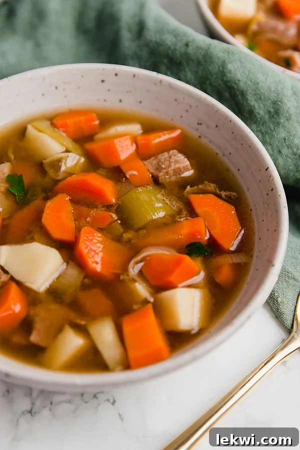 Beef stew in a bowl.