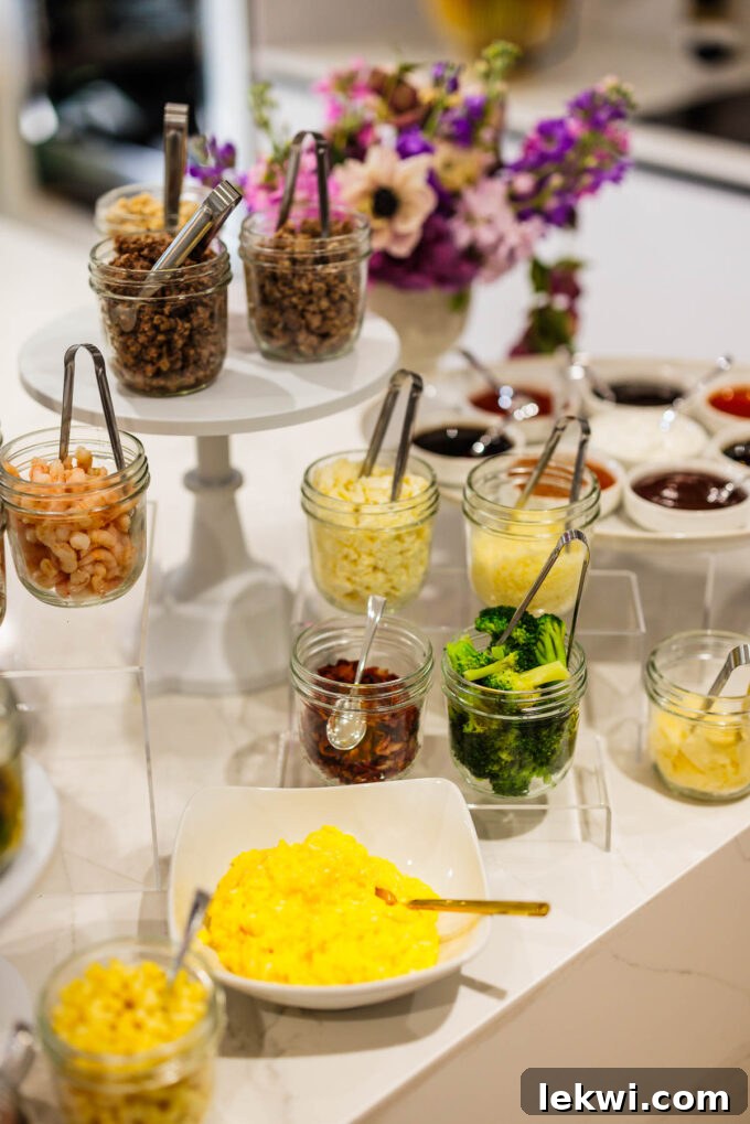 Mason jars artfully filled with colorful toppings and sauces for rice bowls, showcasing the customizable and fresh ingredients provided by Minute Rice.