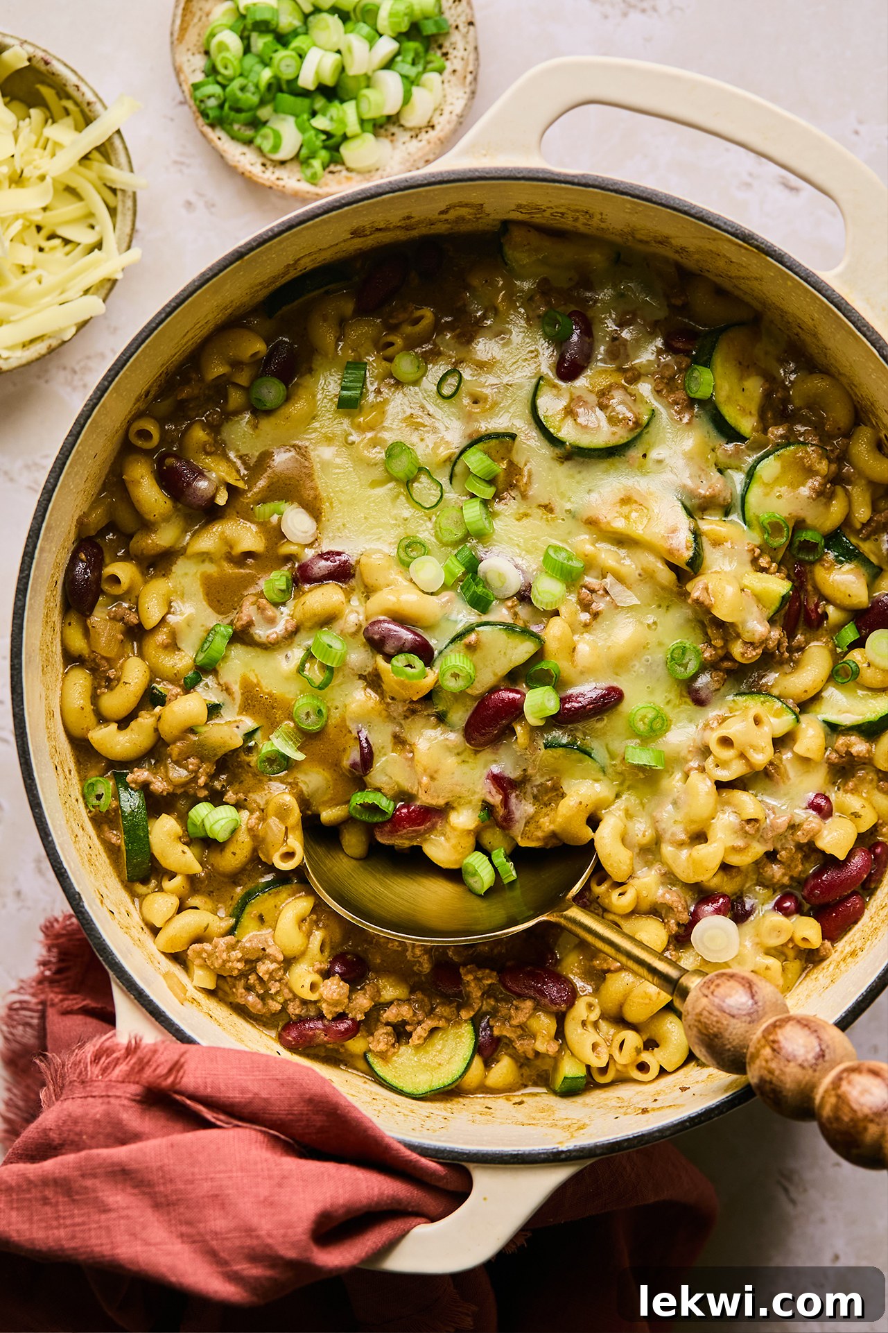 gluten free chili mac in a pot