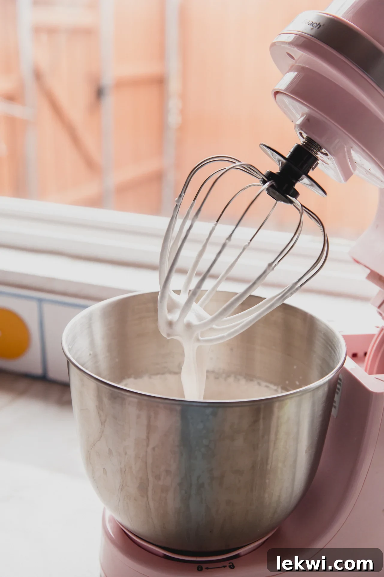 marshmallow mixture mixed until stiff peaks form