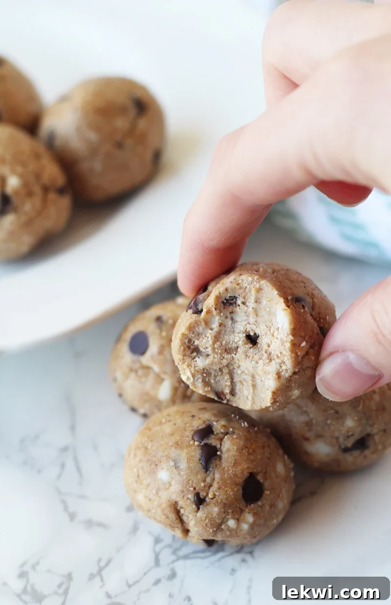 Various No-Bake Cookie Dough Bites arranged on a plate (AIP, Paleo)