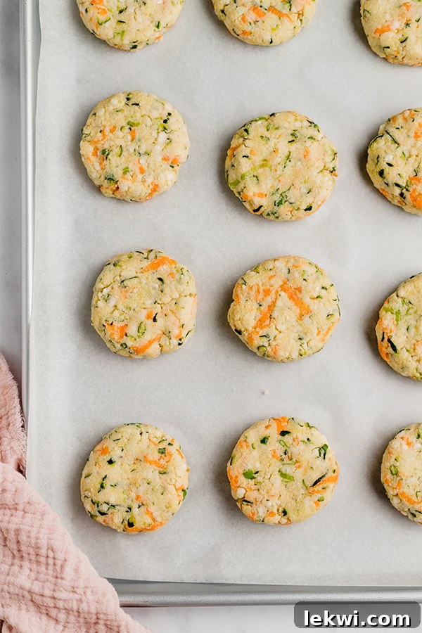 veggie nuggets raw on baking sheet