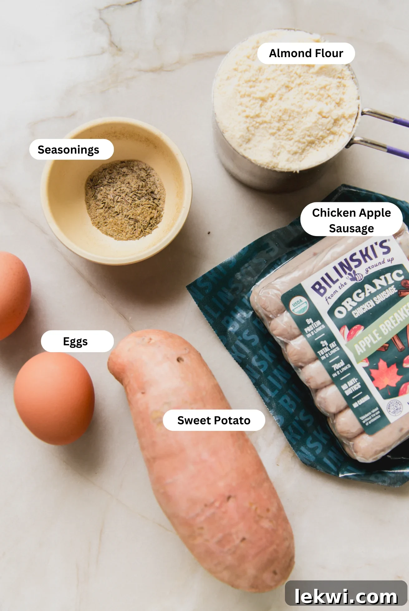 All the ingredients for protein breakfast biscuits. 