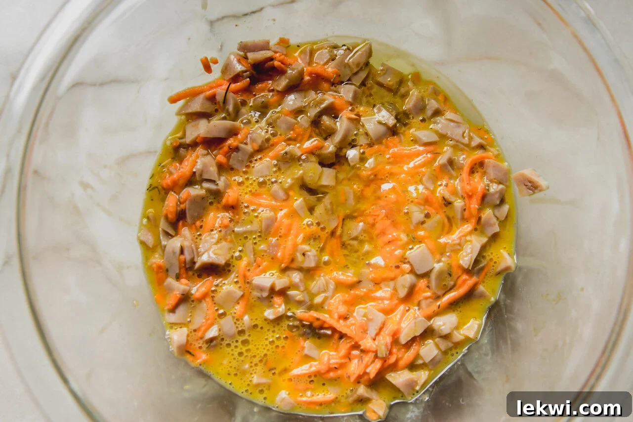 All the ingredients for the protein breakfast biscuits in a bowl.